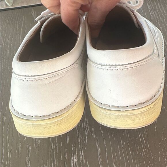 Birkenstock Classic White Leather Oxfords Lace Up Design Size M8 / L10 Germany - Picture 4 of 12